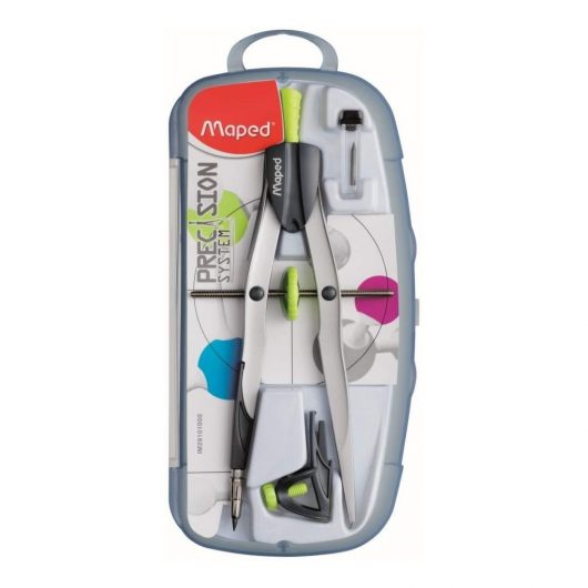 precision system compass case with pieces colours