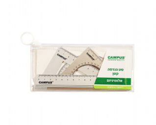 סט הנדסה אלומיניום כסף 15 ס"מ 4 חלקים CAMPUS