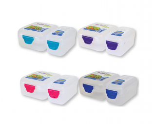 קופסת אוכל 2 חלקים פרוזן + ידית צבעונית  1100 מ"ל PICNIC