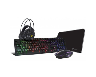 ערכת הגיימינג המושלמת מקלדת RGB + עכבר + אוזניות + משטח לעכבר  Silver Line