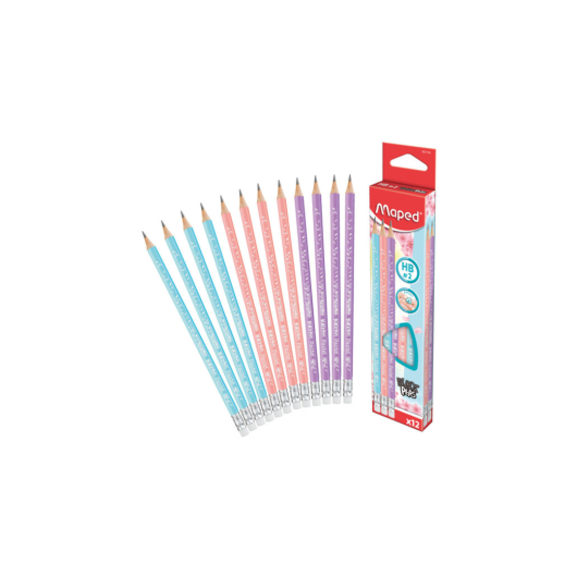 עפרונות 12 יח’ MAPED PASTEL HB2